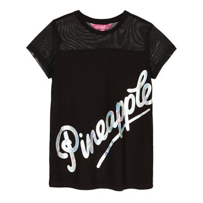 Pineapple Girls' black logo print top